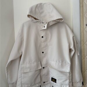 Cream Hooded Jacket with Pockets